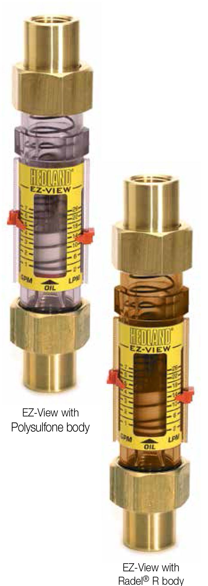 Hedland 3/4 in. and 1 in. EZView® Flow Meters with Brass Swivel Sweat
